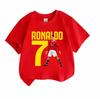 Boys Girls 100% Cotton Crew Neck Short Sleeve T-Shirt, Classic Football Star No.7 Ronaldo Printed Casual Soft Breathable Tee for Kids Daily Wear Sport
