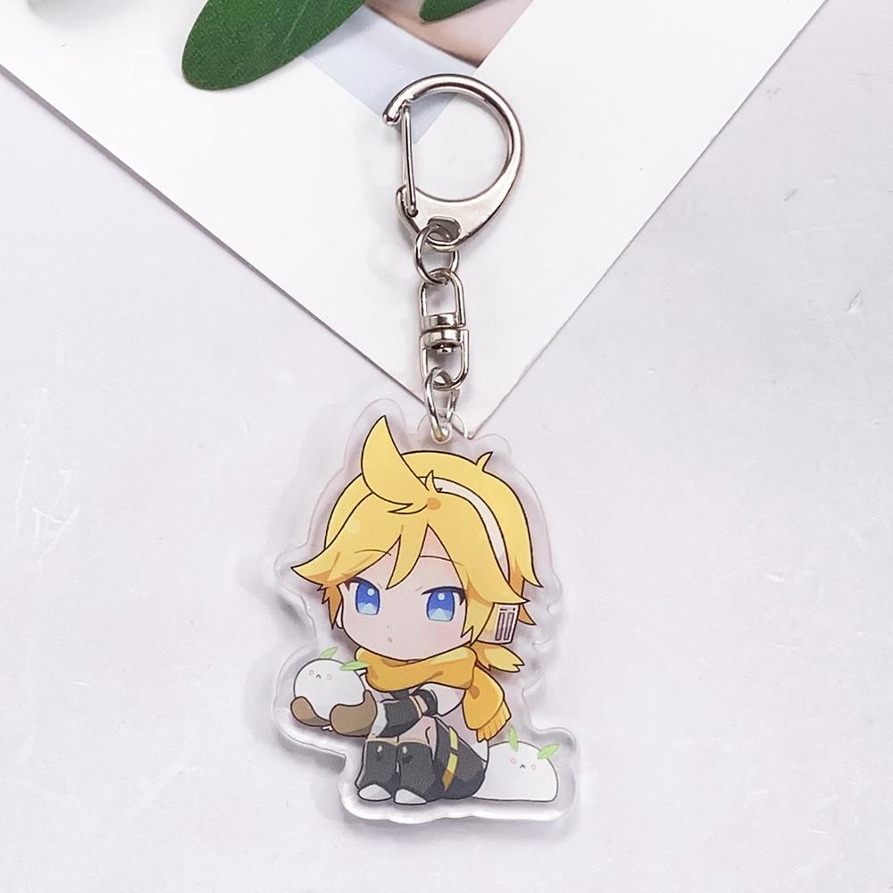 Anime Characters Hatsune Miku Acrylic Car Keychain Accessories Creative Trendy Bag Charm Backpack Pendant Keyring Gifts For Fans