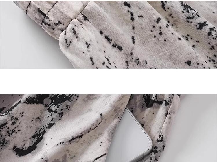 Ink Wash Harem Pants: Women's Summer Thin 2024 Tie-Dye, Mosquito-Proof, Ice Silk Lantern Pants