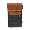 [Pre-Owned] Triomphe Classic Monogram Canvas And Lambskin Trim Flap Shoulder Phone Bag - Good #9AWL67