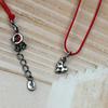 TO.STONE Mellow Heart Necklace, oil painting (red string)
