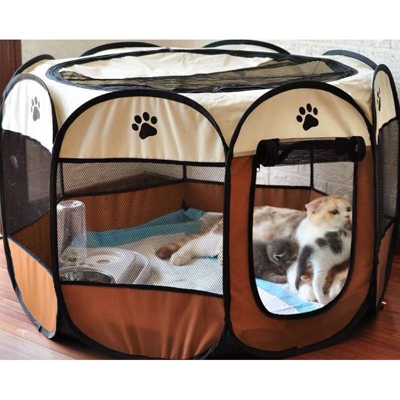 Cuccia Pieghevole per Cani Gatti Recinto Ottagonale per Animali Domestici Tenda per Animali