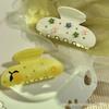 Exquisite Lemon Hair Clip: Versatile Japanese & Korean Acrylic Shark with Rhinestones