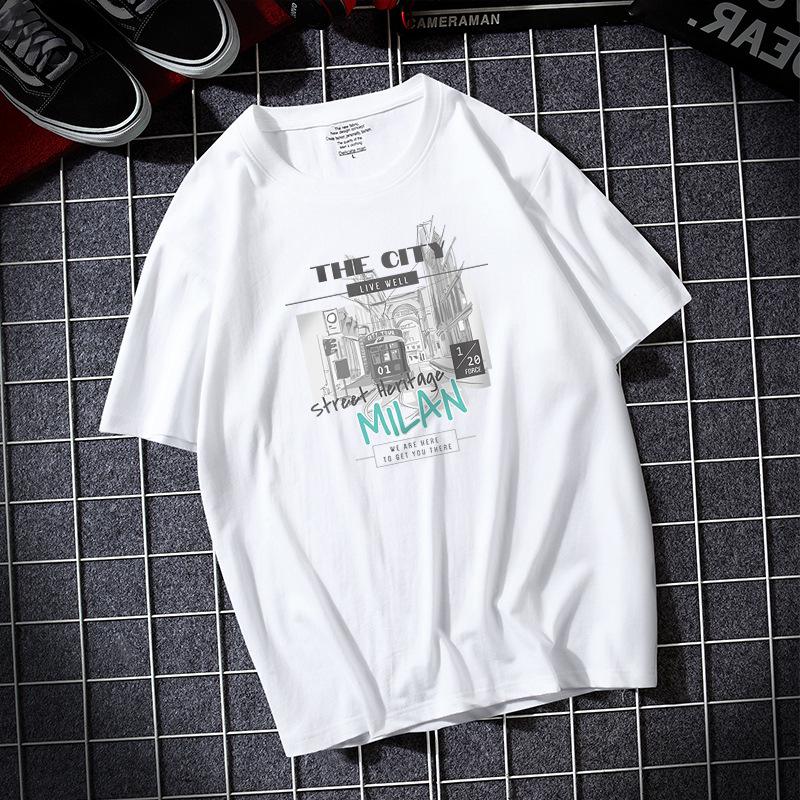 

Футболка Milan большого размера с короткими рукавами для мужчин, 100% хлопок, повседневная футболка S-6XL 6XL белый