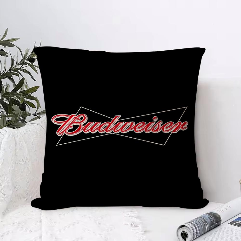 Hot B-Budweisers Cushion Cover Breathable Linen Pillow Cover Skin-Friendly Home Decor Pillowcase With Hidden Zipper