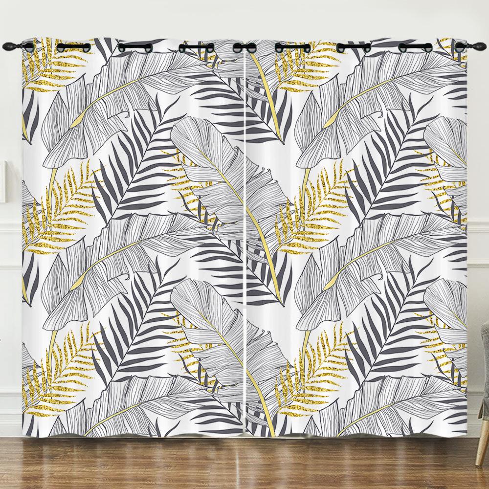 Curtains Tropical Rainforest Living Room Bedroom Curtains Digital Printing Blackout Curtains No Punching