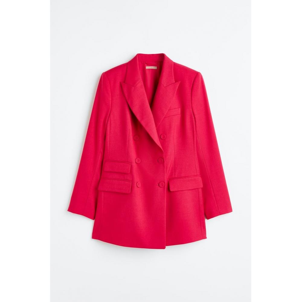 

H M H M+ double breasted jacket cherry color
