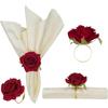 Valentine's Day Christmas Rose Napkin Rings Wedding Banquet Hotel Table Setting Decor DinnerNapkin Holders for Special Occasions