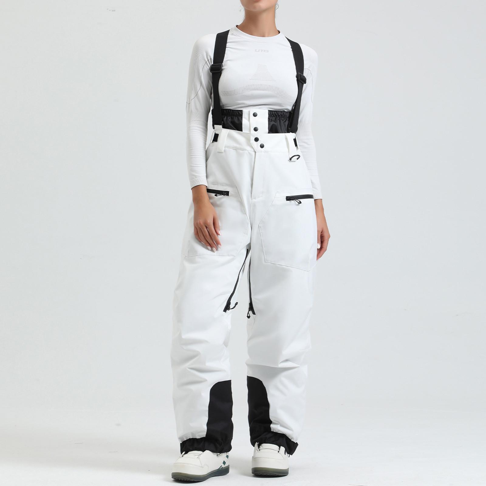 

Толстые плечевые ремни с хлопковыми зажимами для тепла, ветрозащитные и водонепроницаемые лыжные брюки XS