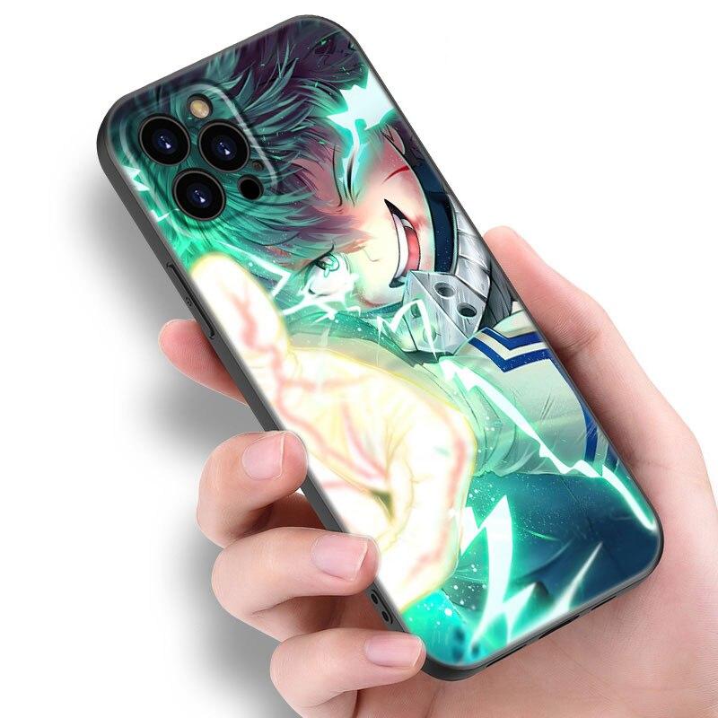 Pouzdro na telefon My Hero Academia pro Apple iPhone 13 12 Mini 11 Pro XS Max XR X 8 7 6S 6 Plus SE 2022 2020 5S 5 Měkký TPU Černý Kryt