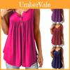 Elegant Women Ruffle O Neck Swing Tunic Blouses In Chic Button Sleeveless Design