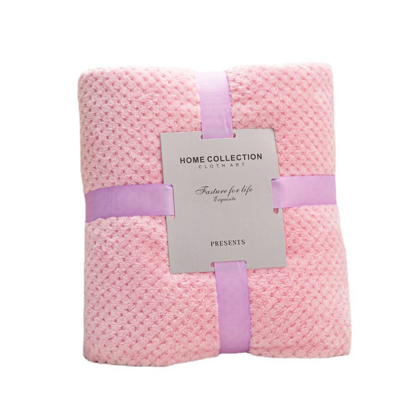 Cross-Border Thick Pineapple Flannel Blanket - Solid Color Coral Fleece Children's Gift Blanket