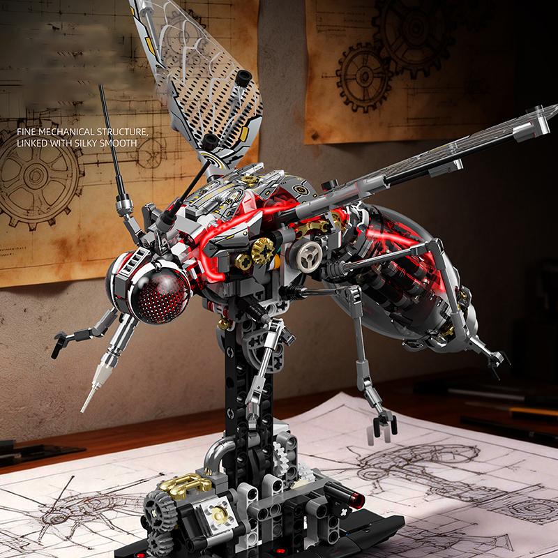 Mechanische Mug Bouwspeelgoed Set Technic Dier Bouwstenen Insect Model met Lichten&Bewegende Vleugels Cadeau voor Kind Volwassenen