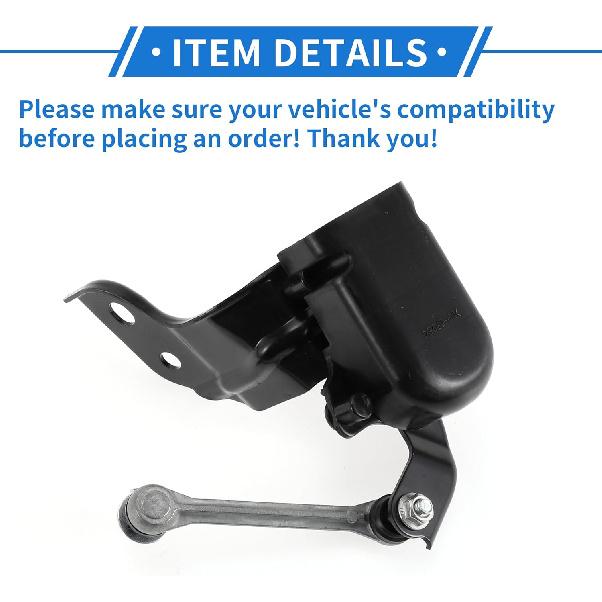 Air Suspension Ride Height Level Sensor Compatible for Acura ZDX 2010-2012, Durable ABS Plastic Black Front Right Side Headlight Level Sensor