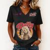 Women's Fashion Casual Letter Print V-Neck Short Sleeve Pullover Top