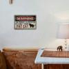 Vintage Metal Cat Sign Funny Wall Art 8x12 Inch Home Security Decor