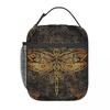 Bunte Mandala Libelle Isolierte Lunchtasche für Damen Kinder Tragbare Lebensmittelboxen Thermische Lunchbox Tragetasche