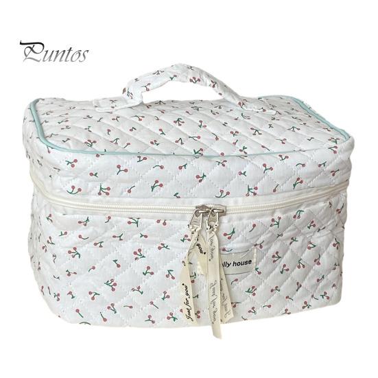 

Косметичка, маленькая, с цветочным принтом, большой вместимости, с прочной ручкой, стеганая косметичка из хлопка белый
