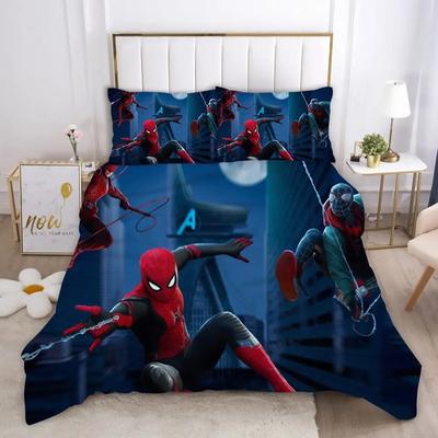 Marvel Comics Spider-Man Anime Bettwäsche-Set Bettbezug 1009 Polyester Geeignet für Kinder und Erwachsene 3-teiliges Set