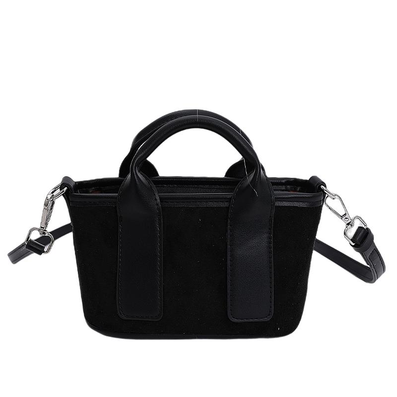 

High Quality Sewing Thread Solid Color Faux Suede Shoulder Bags for Women 2026 Sweet Sense of Luxury Fashi Handbags чёрный