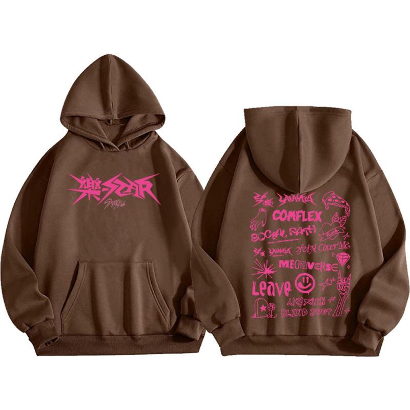 Topp Menn Kvinner Hettegensere Sweatshirts Stray Kids Rock Star Hettegensere Straykids Rock-Star Album