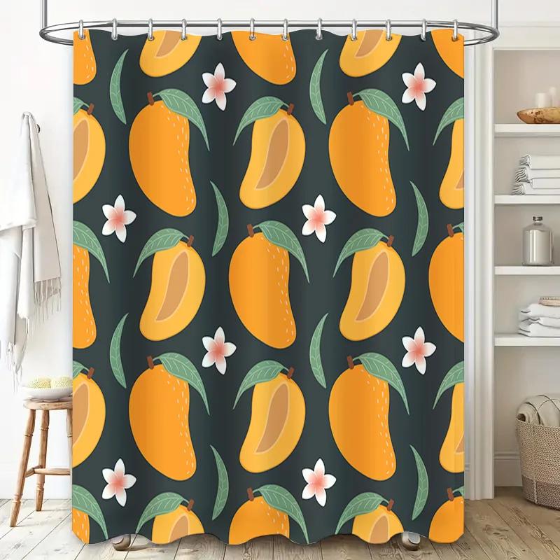 Colorful Mango Shower Curtain: Bathroom Decor for a Refreshing Bath Experience