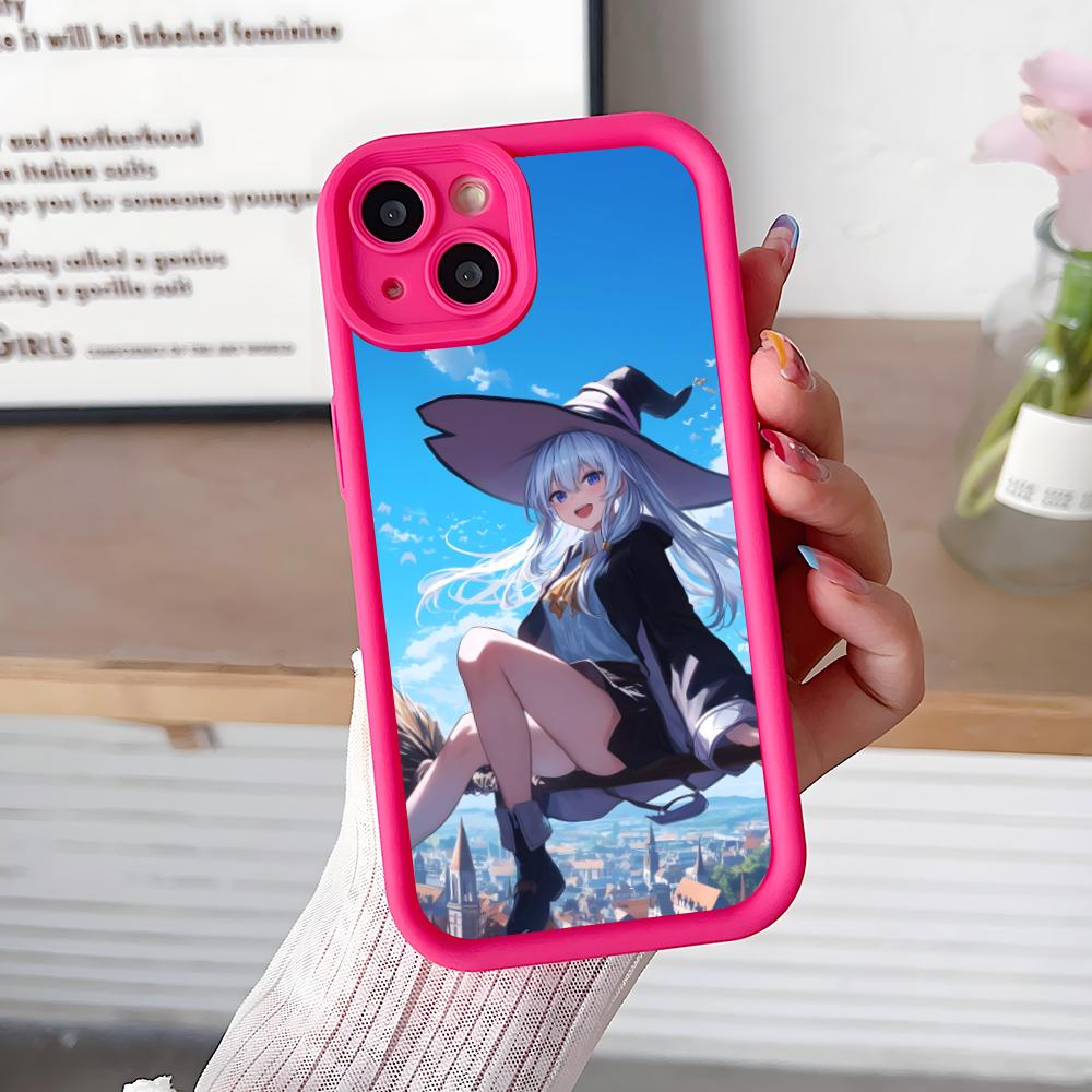 Wandering Witch Elaina Thicken TPU Mobile Phone Case for iPhone 17 16 15 14 13 12 11 Air Pro Max Plus Colorful Cover