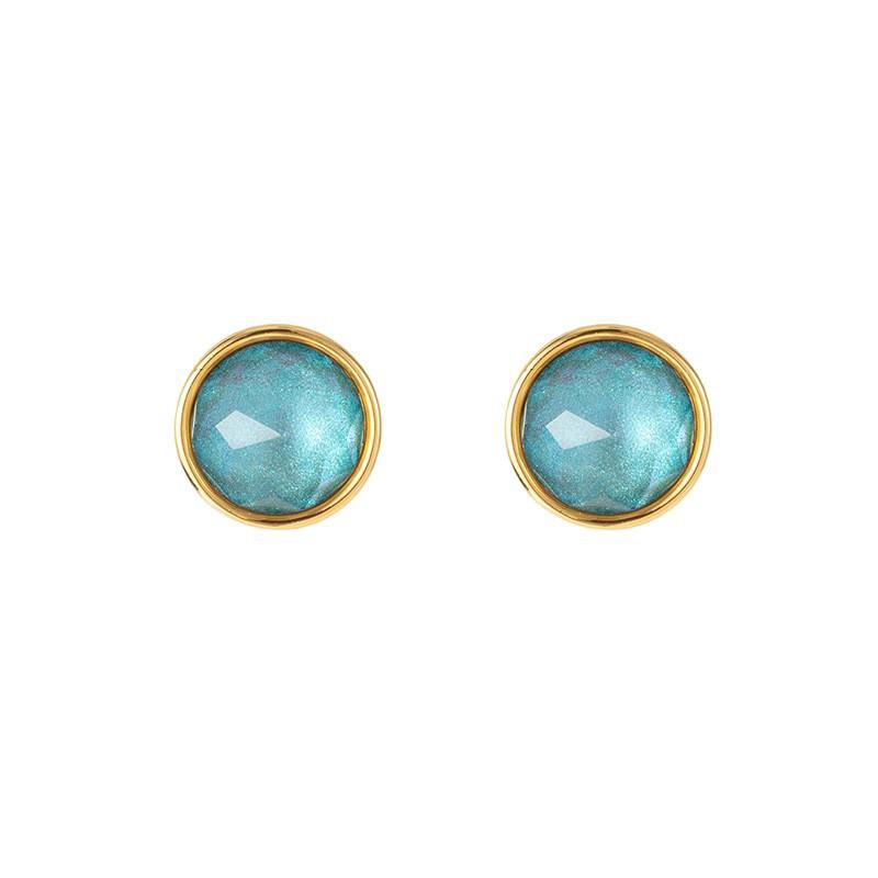 Original geometric natural dried flower stud earrings Mori niche commuting temperament earrings literary and gentle versatile earrings