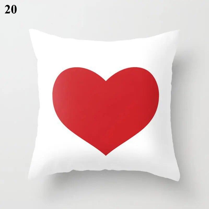 Red Cushion Cover Geometric Print Pillowcase  Wedding Decor