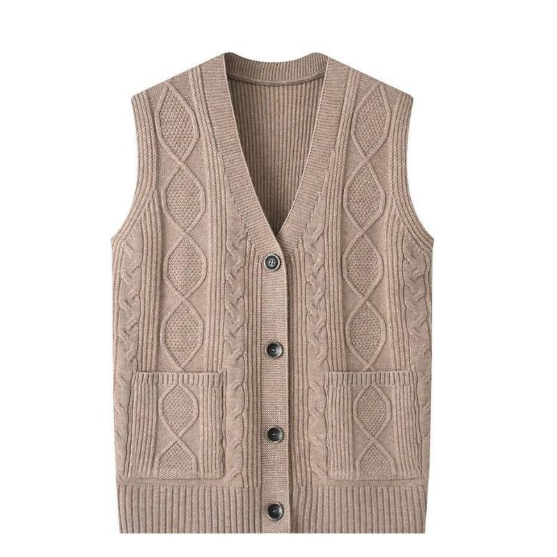 

Мама Весеннее и Осеннее Пальто Бабушкин Свитер Вязаный Кардиган Жилет для Пожилой Женщины 5XL темно серый