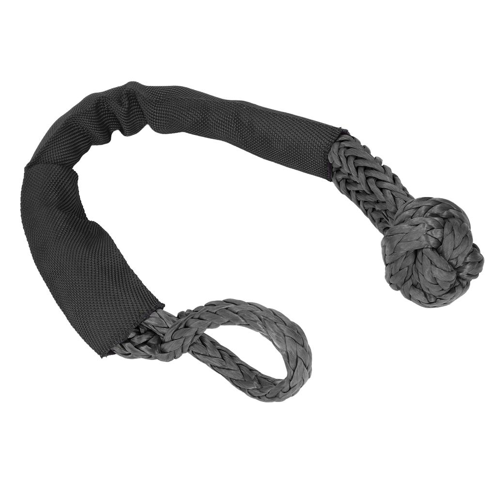Synthetic Soft Shackle 33069lbs Breaking Strength Off Road Recovery Rope for ATV SUV TruckBlack