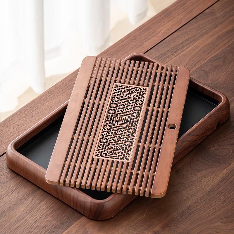 Handun Solid Wood Tea Tray with Drainage