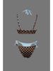 Slim Polka Dot Color Block Open-Back Bandage Bikini