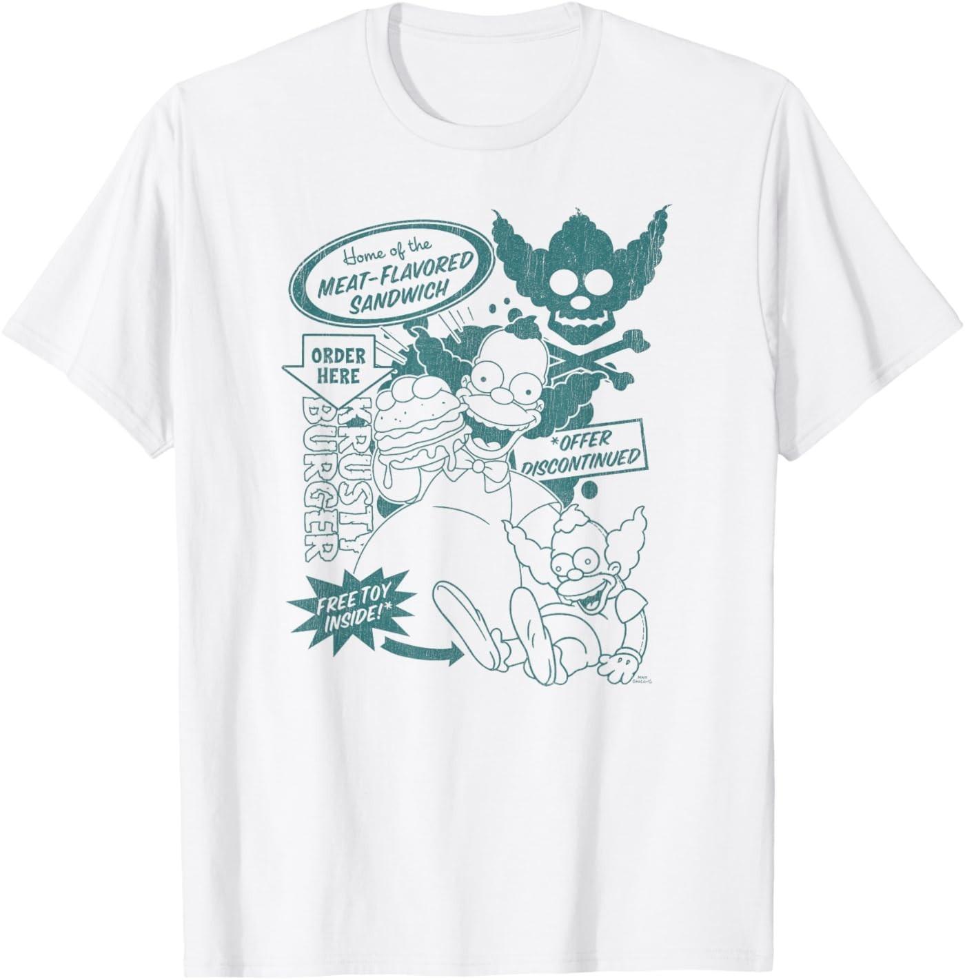 The Simpsons Krusty Burger Cyan Collage T-Shirt S разноцветный