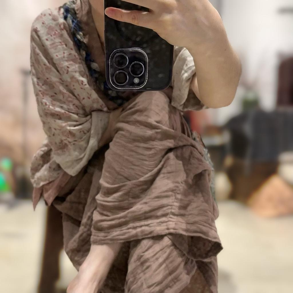 Johnature Women Vintage Wide Leg Pants Elastic Waist Autumn Trousers Loose Belt High Quality Pants