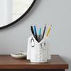 Kreativ Harts Vit Rock Pennhållare Unik Konsttema Förvaringshantverk Arbetsrum
