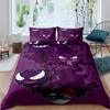 CustomizableAnime Gengar Printed Bedding Set 3 Piece Soft Microfiber Duvet Cover Set Teens Game Room Decor No Sheet No Filling