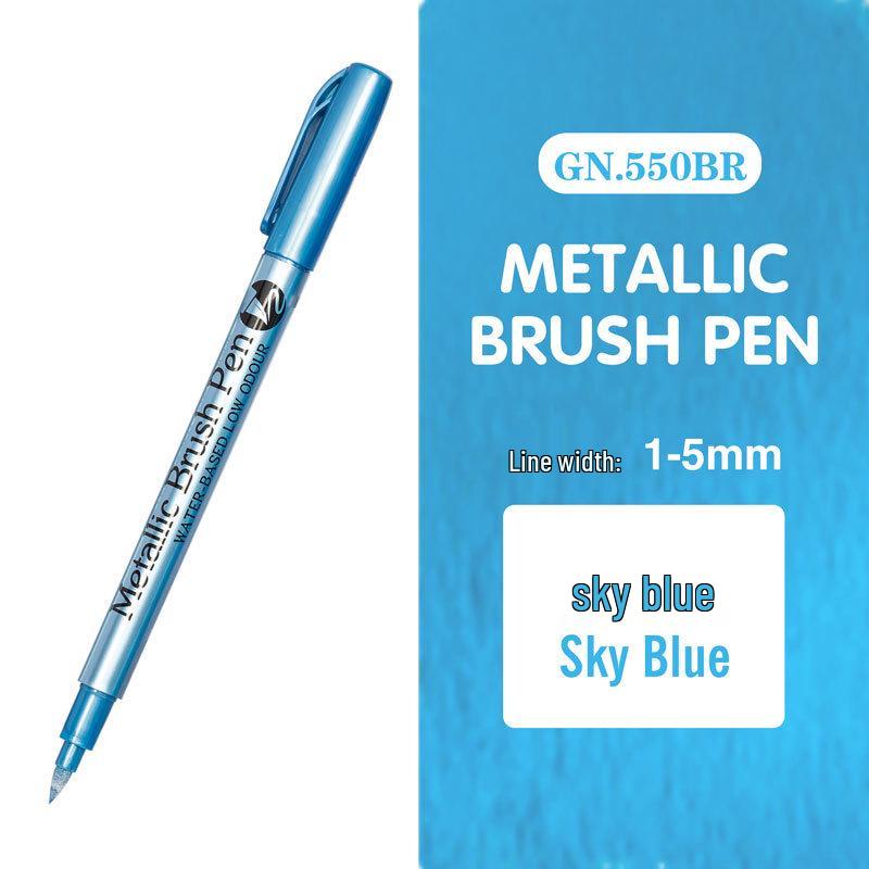 Guangna GN550 Gold & Silver Paint Pen for DIY Photo Albums & Black Cardstock Highlighting.