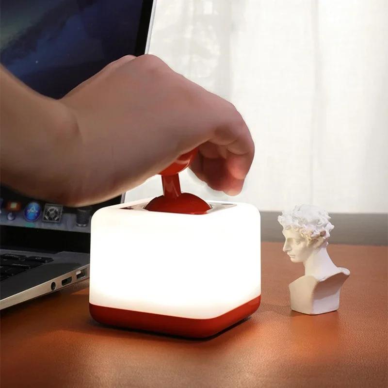 USB LED Night Light Joystick Adjustable Creative Atmosphere Light for Bedroom Bedside Office Desktop Reading Charging Desk Lamp
