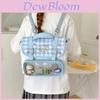 Zaino Cinnamoroll per Bambine in Materiale PVC con Design a Quadri Blu per Uso Quotidiano
