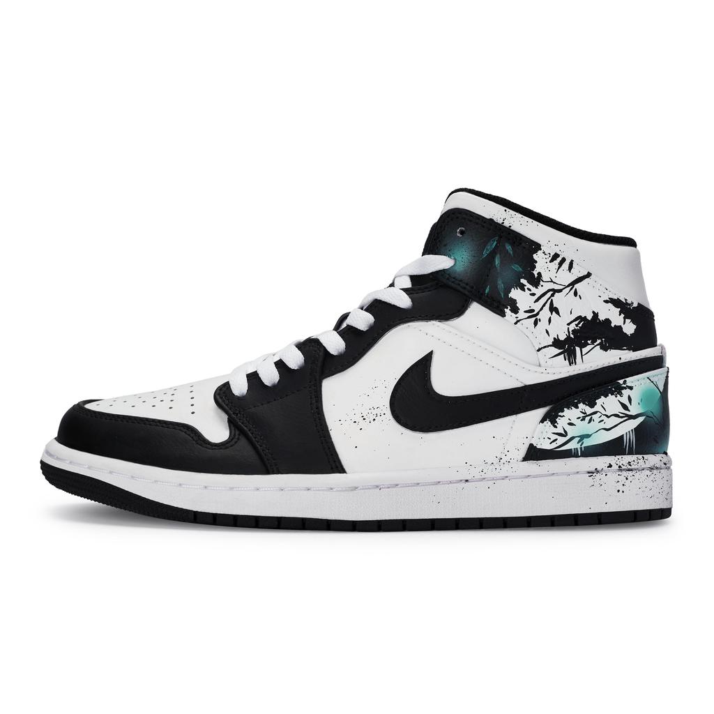 Jordan Air Jordan 1 Vintage Basketball Shoes Women's Mid Top Blue Green DQ8423-301(Team80-S-BOX)