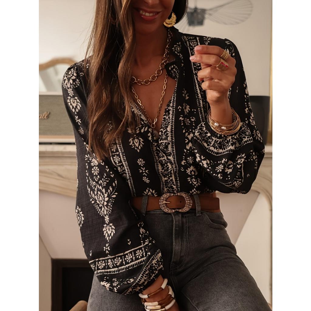 New Women's Elegant Long Sleeve Blouse Casual Chic Shirt Top