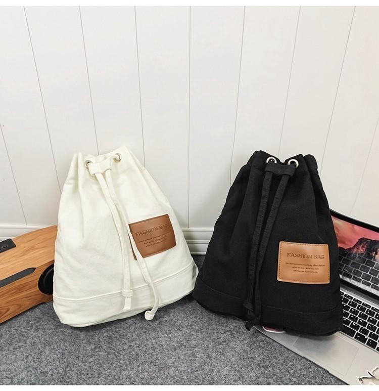 Large Capacity Canvas Drawstring Backpack College Student Ins Harajuku Shoulder Bag
