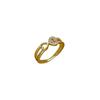 Real Gold Electroplating Heart-To-Heart Print, Women'S Fashion Micro-Inlaid Light Luxury Ring, Index Finger Ring, The Same Cold Wind
