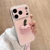 Koreanischer Stil Rosa Linie 3D Stoff Frucht Hülle für iPhone 17 Pro Max Apple 16 Handyhülle 15 für Damen 14