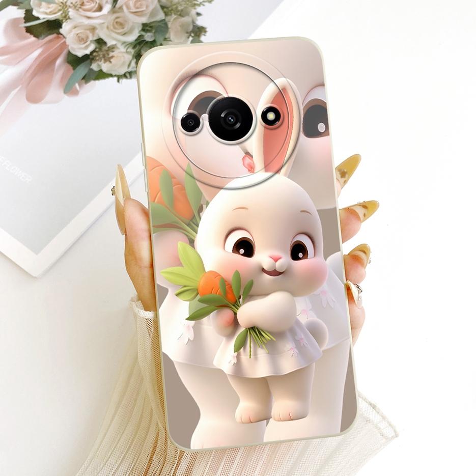 Für Xiaomi Redmi A3 A4 Hülle Redmi A3x Niedliches Kaninchen Cartoon Cover Weiche TPU Handyhülle Für Xiaomi Redmi A3 Pro RedmiA3 RedmiA4 Taschen