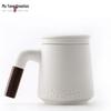 Ceramic Tea Infuser Mug with Wooden Handle