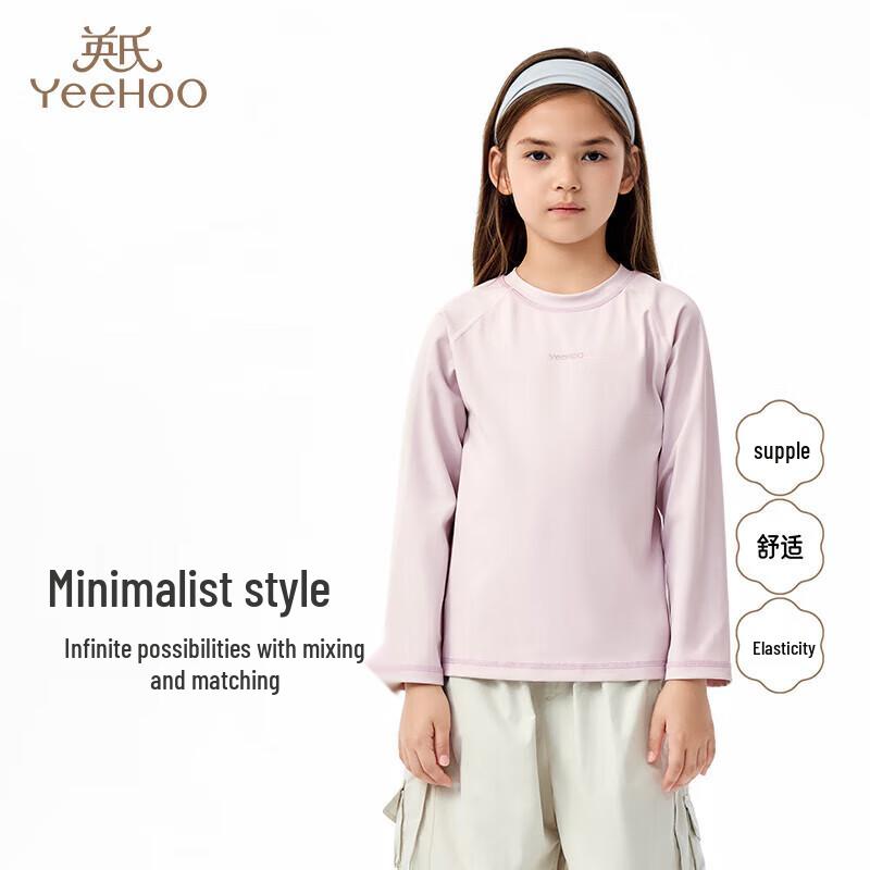 YEEHOO Girls' Solid Long-Sleeve T-Shirt