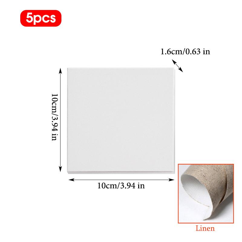 

5pcs Blank Canvas Drawing Wood Frame,linen Painting Board,Artist Kids Beginners Practice Art Supplies,DIY Graffiti,HB-03
