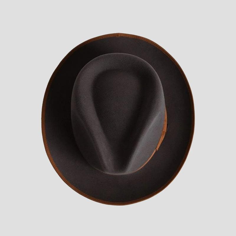 French Felt Hat Wool Top Hat Versatile Pure Wool Felt Hat